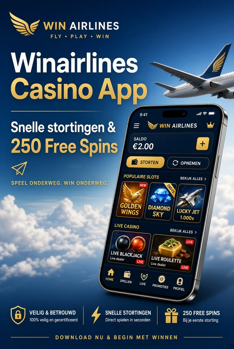 Winairlines Casino App met snelle stortingen en 250 free spins